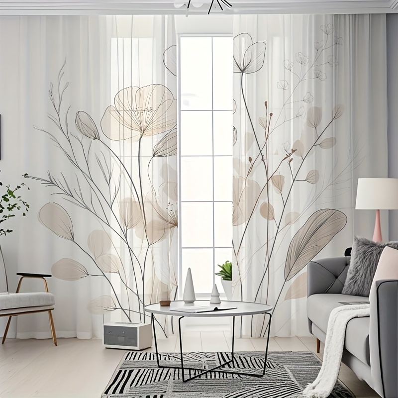 TEMU Tende Semi-Trasparenti per Finestre, 2 Pezzi, Stile Moderno con Motivi , Decorazioni per Matrimoni, Regali e Feste, Tende Decorative per Camera