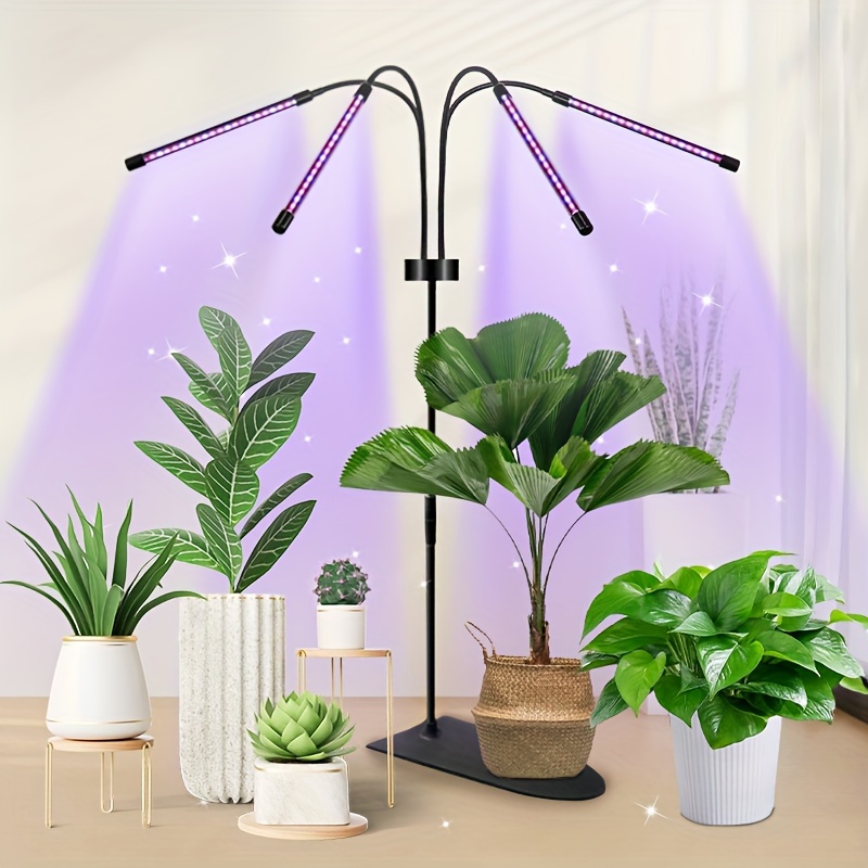 TEMU Lampe de croissance pour plantes Chassis, 80 LED, rouge/bleu/blanc, trois niveaux de réglage de l'heure 3H/9H/12H, réglage de la luminosité de
