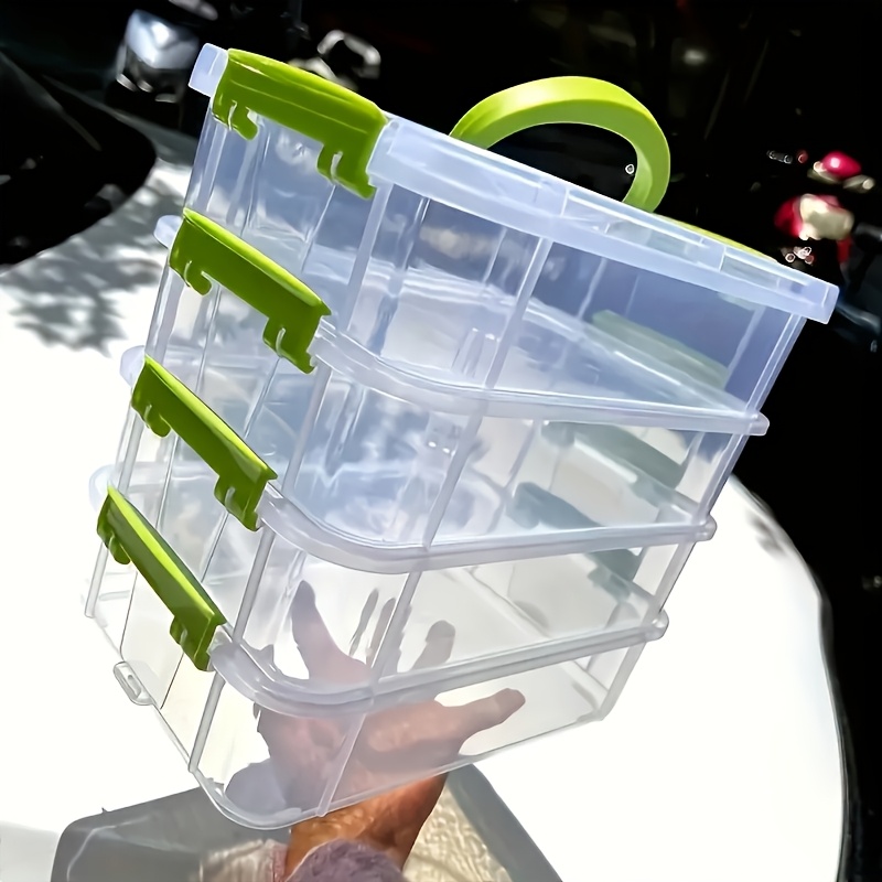 item picture a 4 layer transparent plastic storage box with a lid a multi functional stackable storage box with a cover suitable for home office storage of hair additions jewelry and miscellaneous items portable organizing box