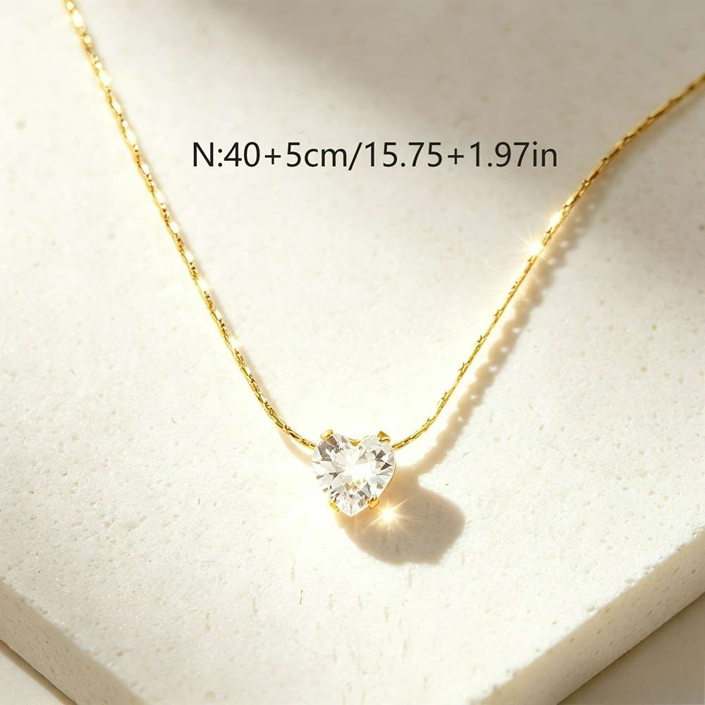 18K Gold-Plated Heart-Shaped Pendant Necklace