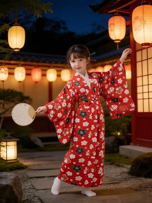 item picture elegant 2pcs kimono set red with plum cherry and other floral patterns furisode traditional kimono outfit kawaii dress suitable for parties and holiday gifts chinese size please check the size guide