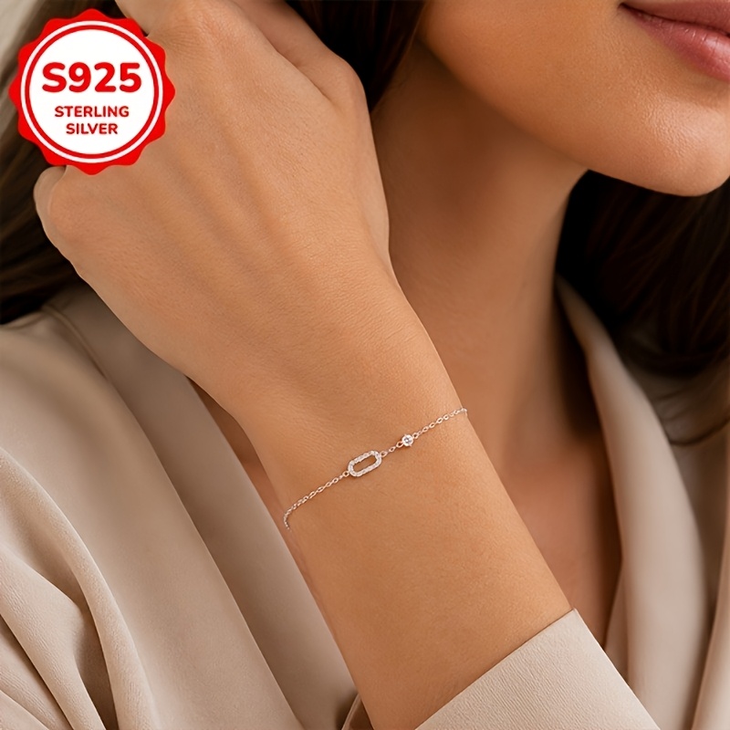 Women's 925 Sterling Silver Geometric Inlaid Ring