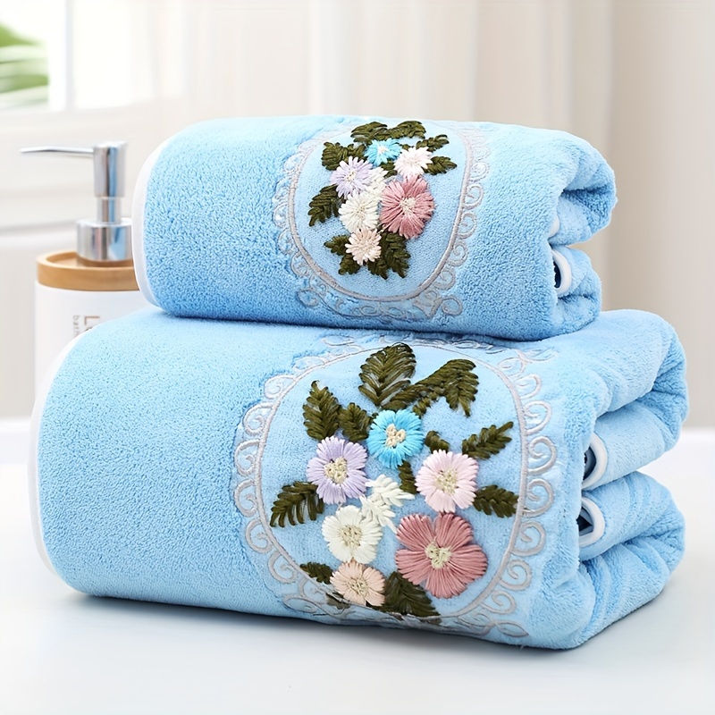 self gauze flower bath towel towel 2pcs set flower - Temu Kuwait