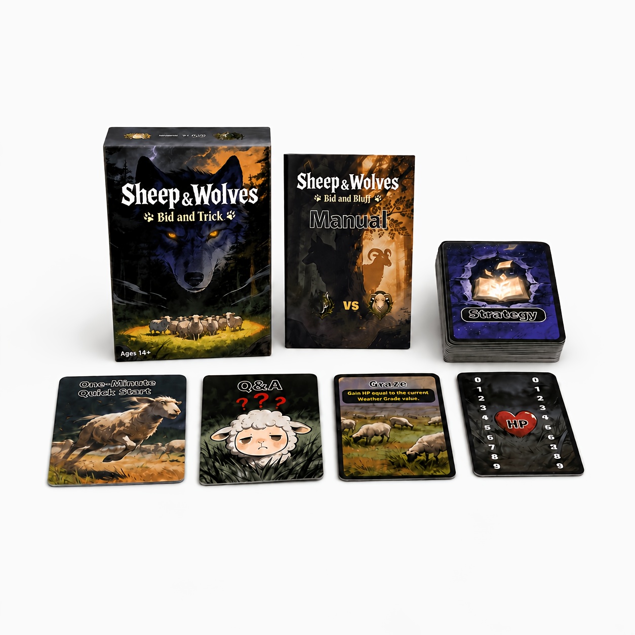 TEMU Sheep And Wolves Strategy Card Game For 3-7 Players, Secret Bidding And Bluffing Game With Weather Cards, , Fast Rounds And Tense Party Fun For