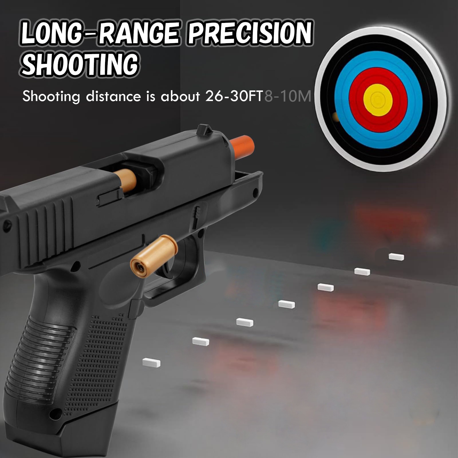 G26 Soft Bullet Gun Toy Pistol With 100 Bullets, 12 Shells, And 2 Magazines New Toy Gun Pistol Hollow Hanging Machine, Toy Foam Blaster, Outdoor Sports Shooting Game