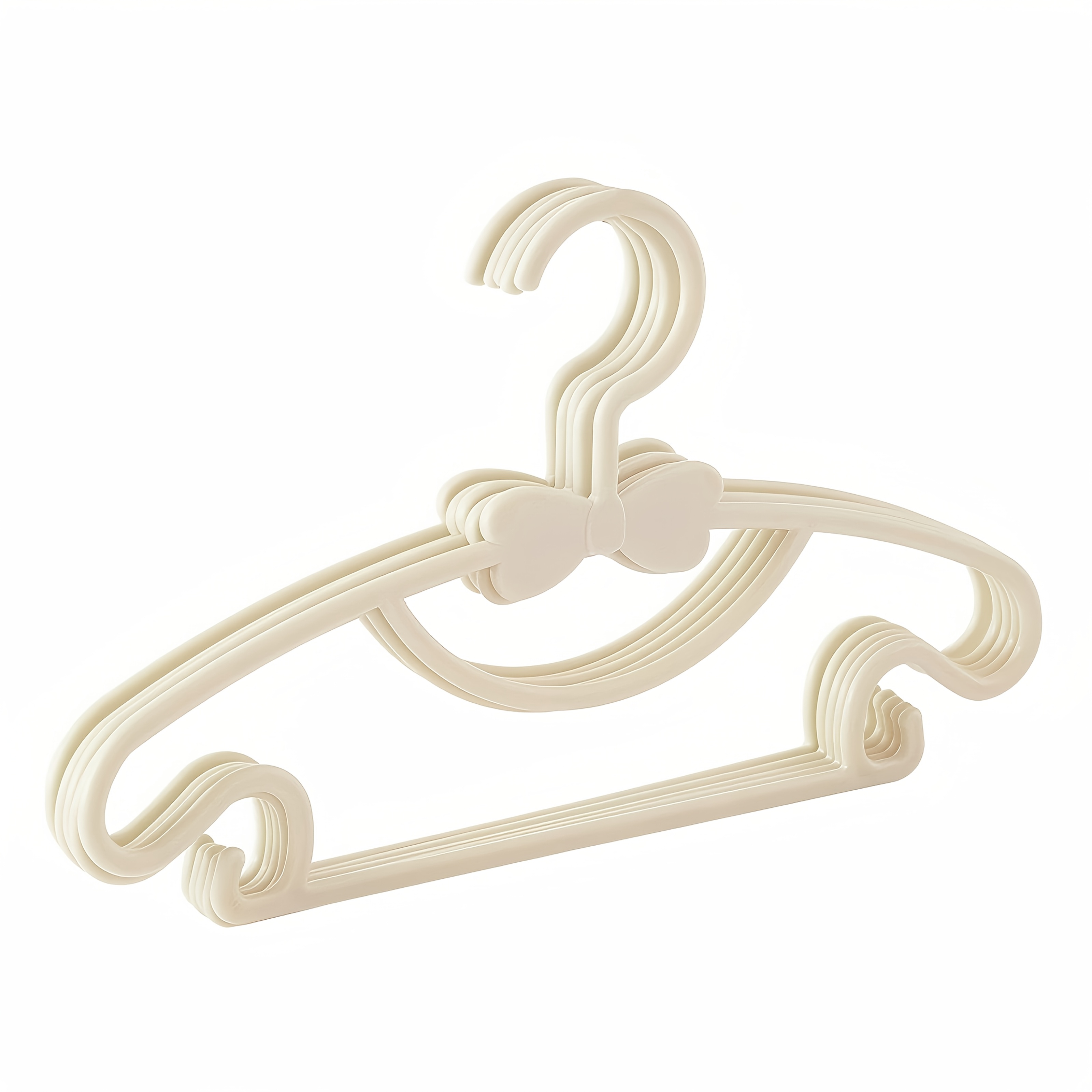 Image of 50pcs Cute Bow And Clothes Hangers - Dual-use, Wet/dry, Durable Plastic