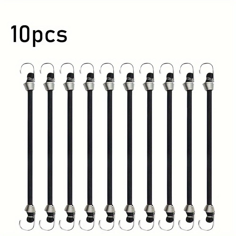 TEMU 5/10/ Pack 9.84 Inch Mini Bungee Cords With Hooks, Elastic Bungee Straps For Outdoor Camping, Luggage Roof Racks, Tents, Tarps, Bicycles, Cars