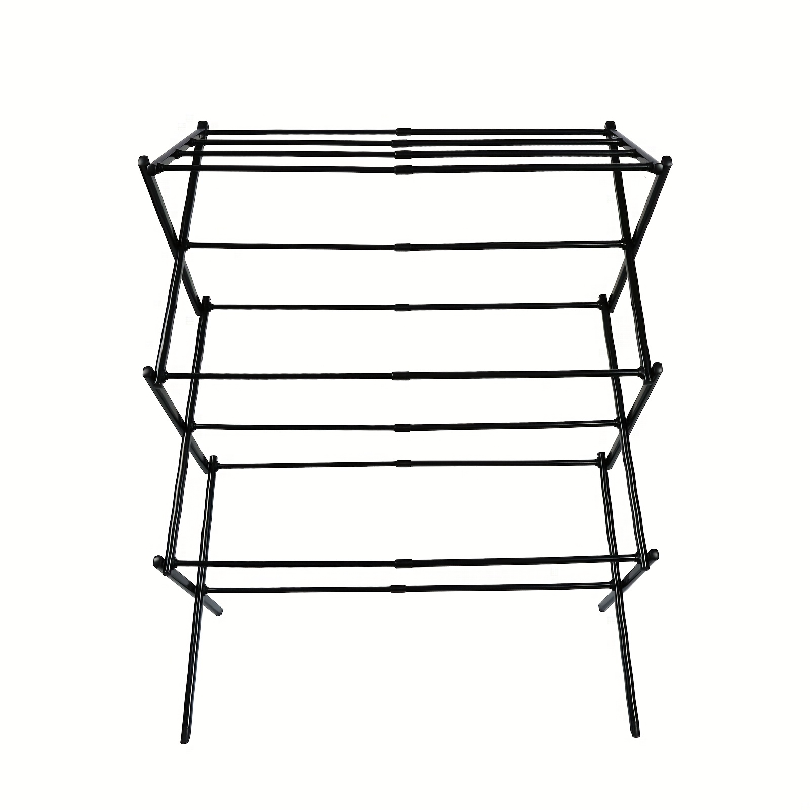 TEMU Étagère à Linge 3 Niveaux, Économiseur d'Espace avec Pieds Antidérapants, Idéal pour Maison, Balcon et Jardin, 75x40x105cm, Noir