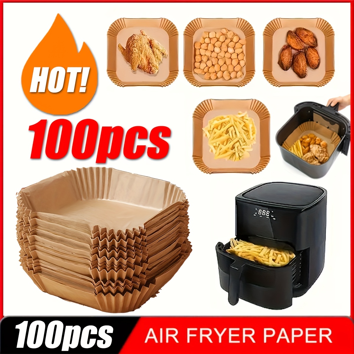 Luftfritteusen-Einlagen Aus Papier – Praktische Backpapier-Einsätze Für Sauberes Kochen