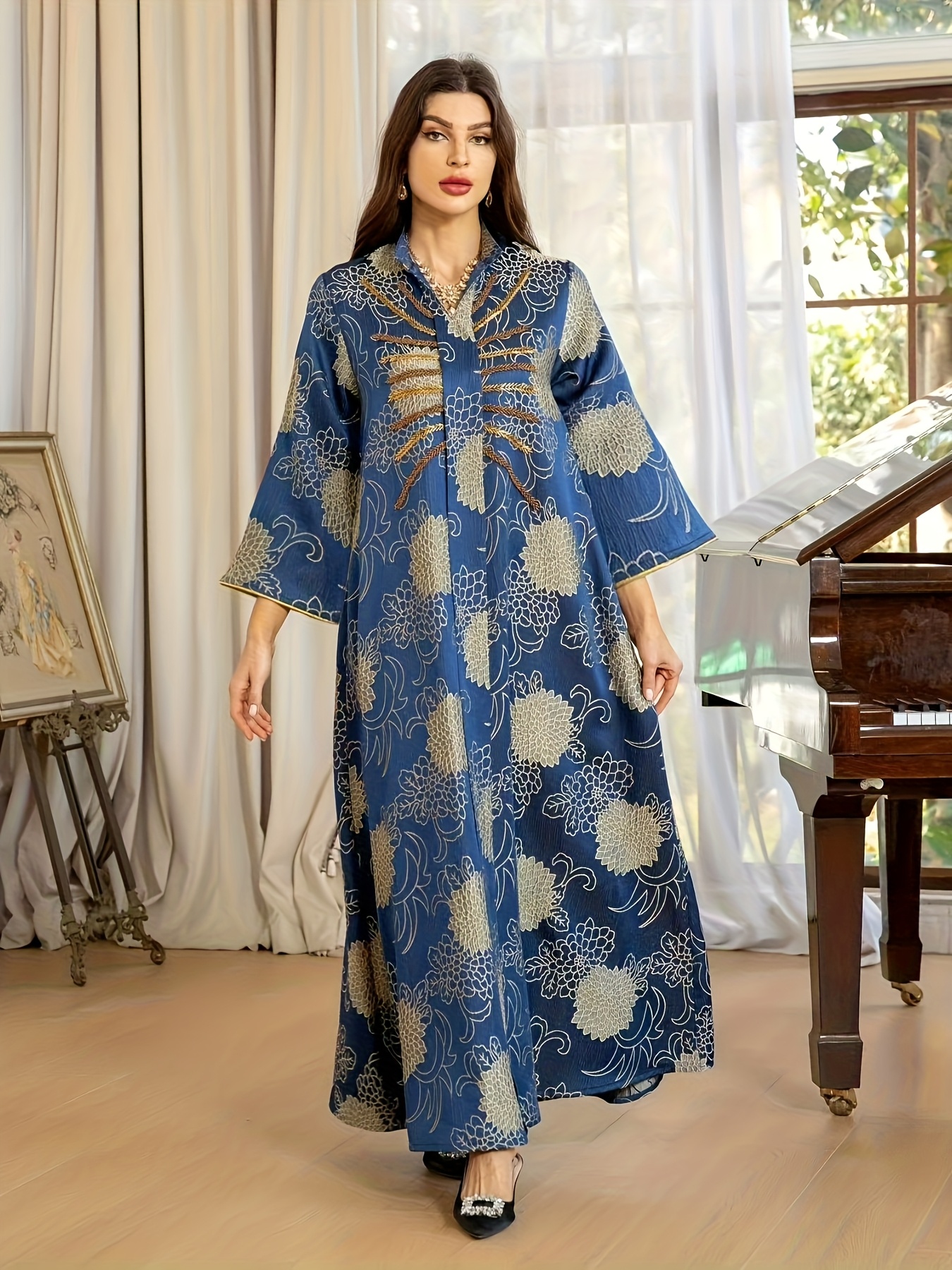 beaded robe dress Rhoda Purple Maxi Dress With Beaded Fringing – Frock and Frill main image 0