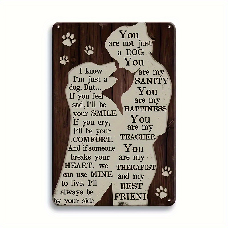 

1pc, Dog Vintage Metal Tin Sign, Funny Dog Lovers Hanging , Cute Dog Metal Plaque, Home, Living Room, Backyard, , Pet Shelter Wall Art Decor, Gifts For Pet Dog Lover, 12x8 Inch