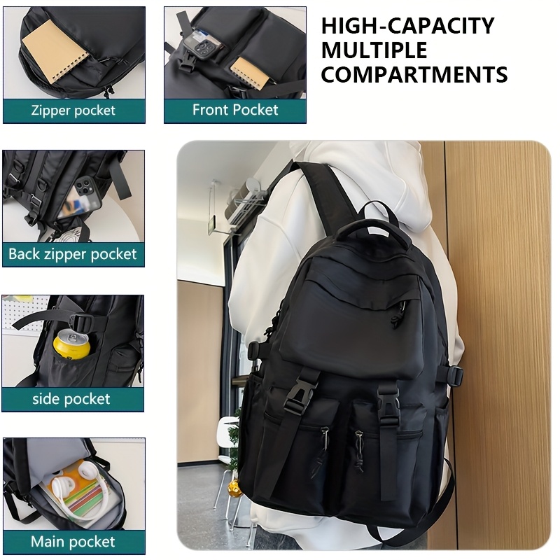multi pocket casual travel backpack men women large capacity  display picture 1