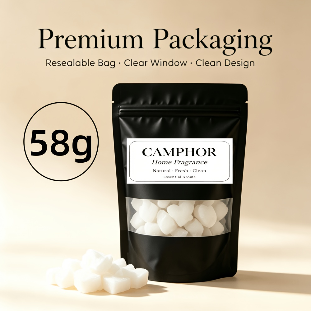 TEMU Encens à Camphre de Qualité Supérieure 58g, Granulés en Bloc, Parfum Naturel, Convient pour le Yoga, la , , et la Décoration Intérieure
