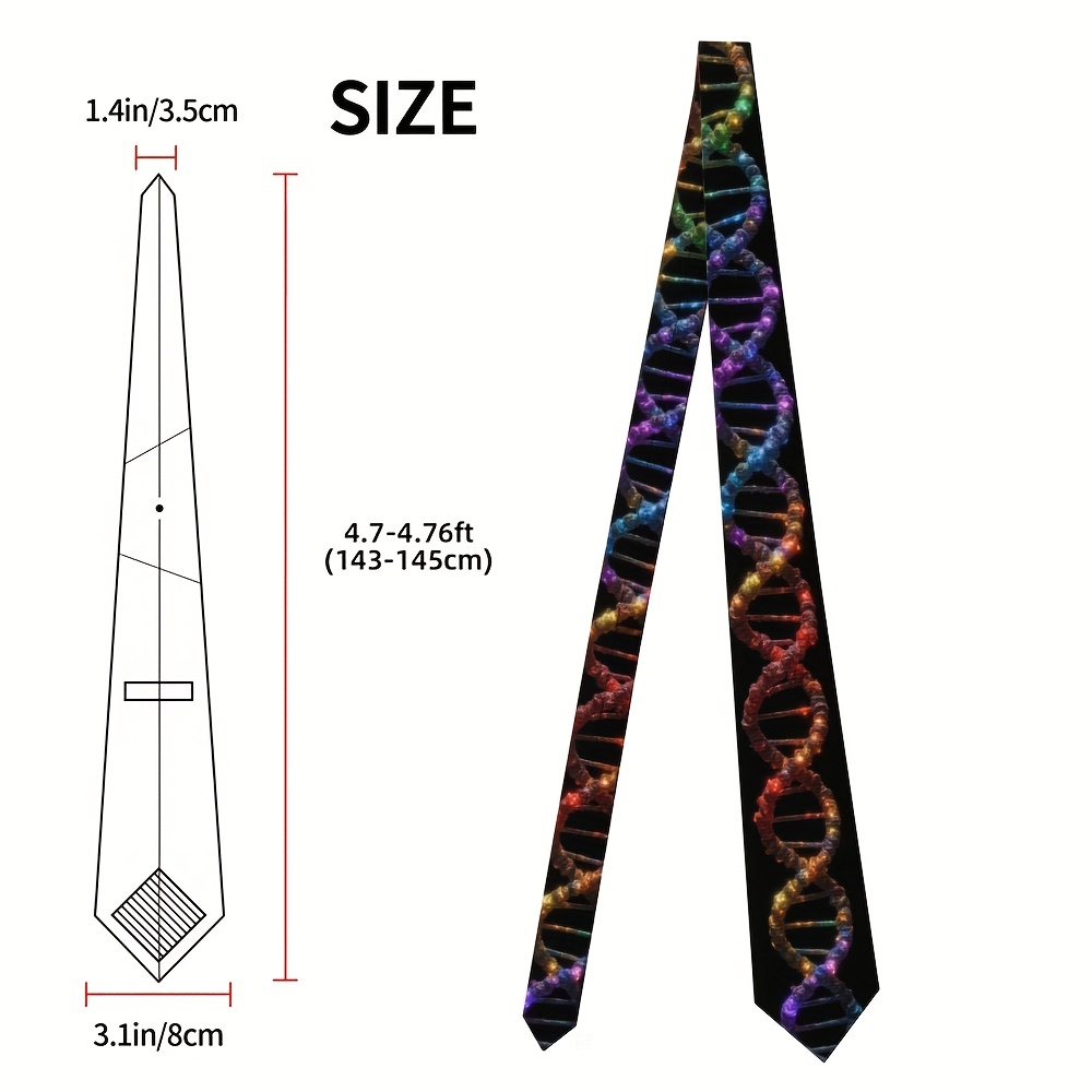 TEMU 1pc Men's Molecular Tie - Scientific Pattern, 8cm Width Suitable For Professional Events, Functions & Science Fairs - Ideal For Teachers,