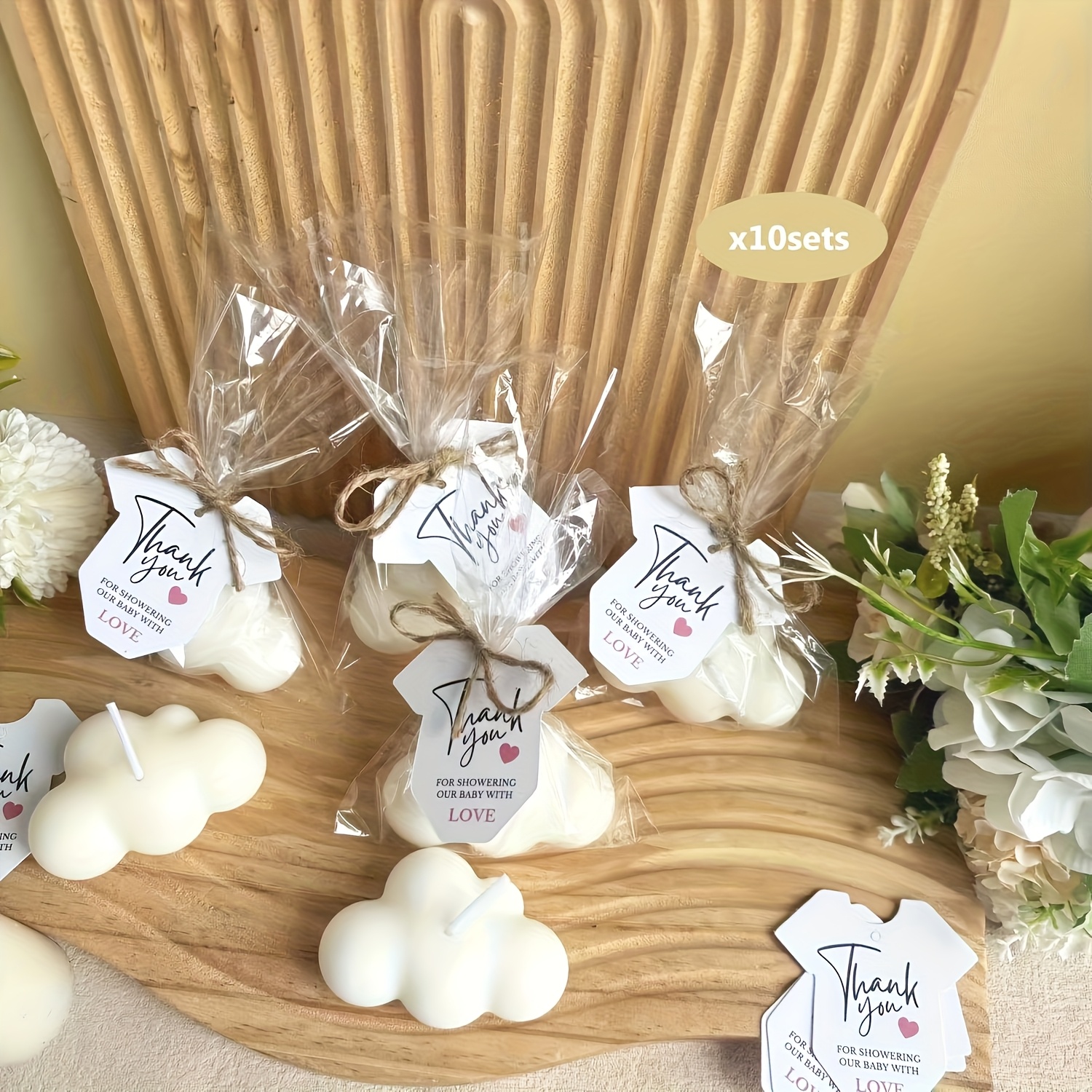 Set 10 Mini Candele Profumate Fai Da Te Con Scatole Acriliche - Fragranza Fresia, Bomboniere Per Matrimonio, Baby Shower, Addio Al Nubilato - 5