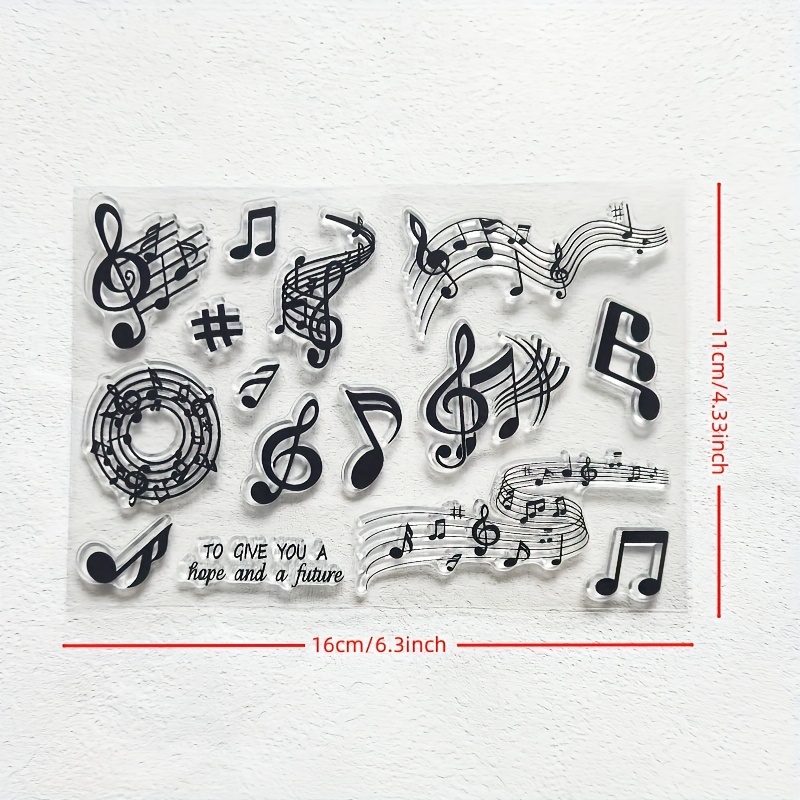 1pc Musical Note Transparent Rubber Stamp Employee Clear Vintage Silicone Seal For Log Card Diy Photo