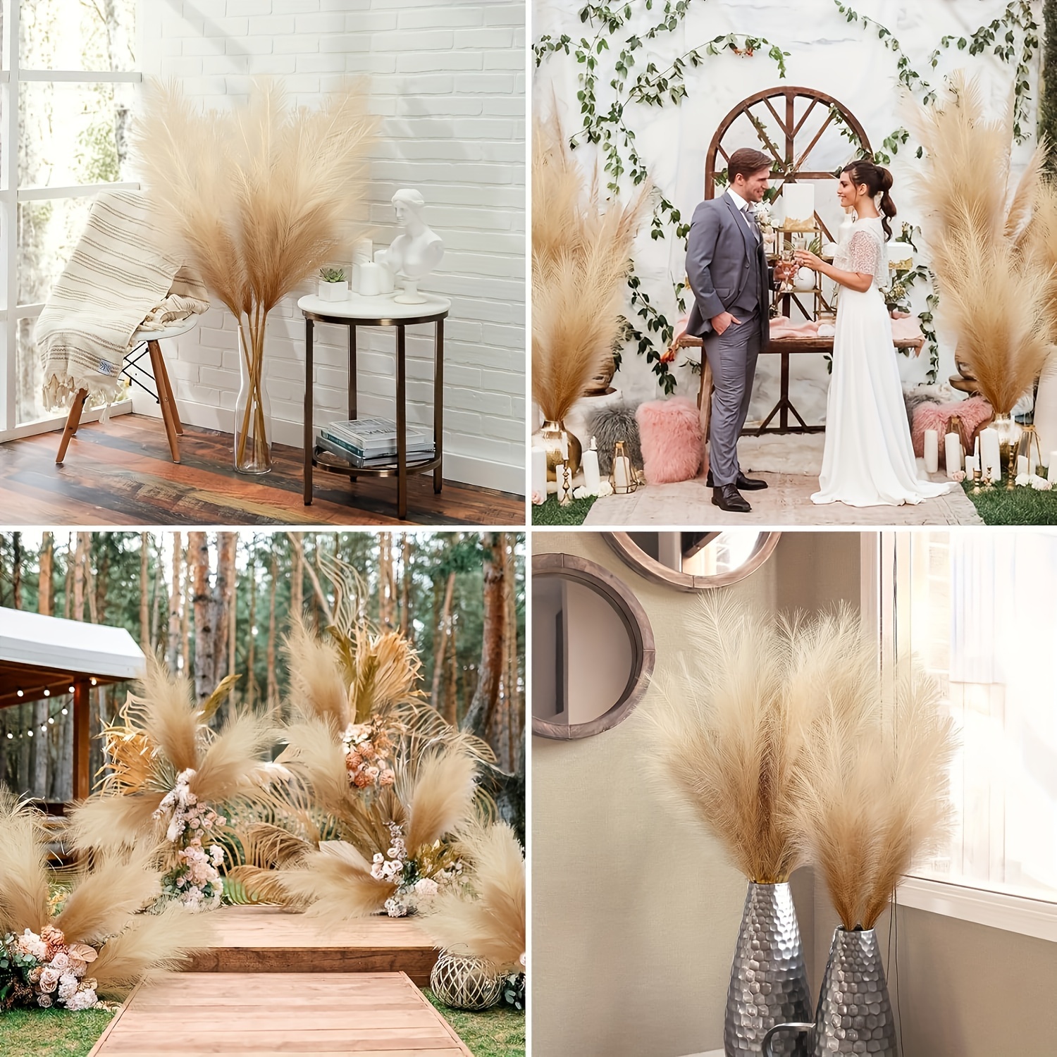 3er set pampasgras deko 110 cm (43 zoll) hoch künstliches
