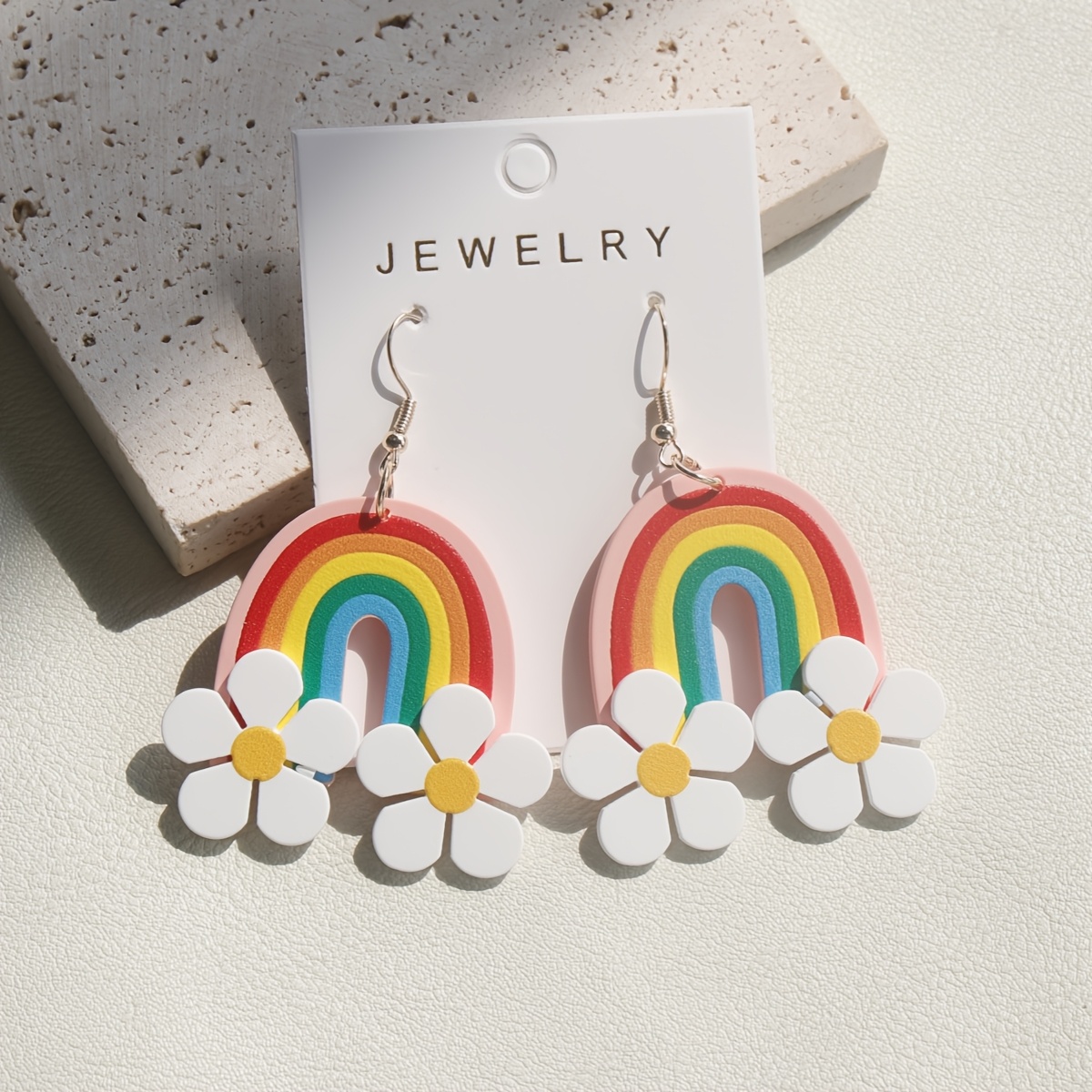 1 Pair Women's Dangle Earrings Spring/summer Style Acrylic Earrings With Clay Texture Elegant Suitable For , Parties And Holiday Gifts