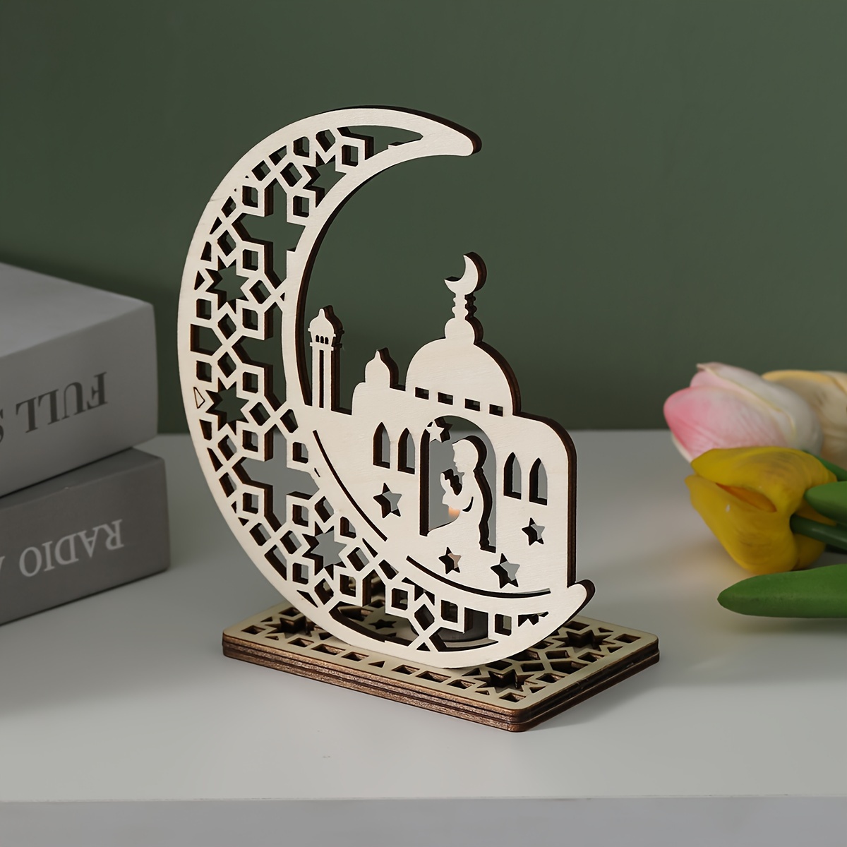 1pc , Moon, And Castle Shaped Candle Holder, Ramadan Festival Candle Holder, Suitable For , Home Decoration, New Year Candle Holder, Eid, Restaurant Candle Holder, Festival Tabletop Candle Holder