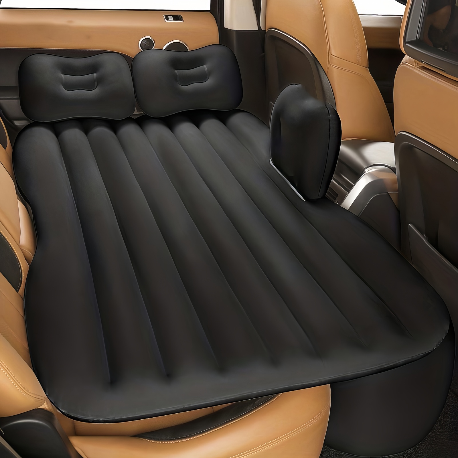TEMU Matelas Gonflable de Voiture d'Extérieur avec Pompe à Air, Coussin de Nivellement Arrière d'Extérieur, Matelas de Voyage Facile à et à