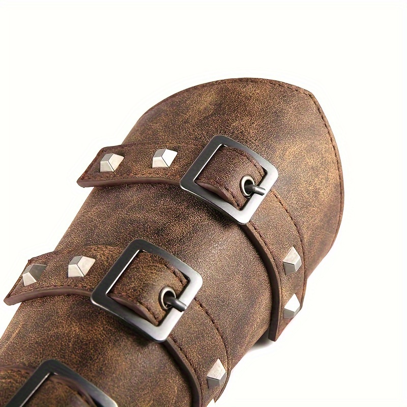 Medieval Pu Leather Buckle Arm Bracers Knight Larp Retro