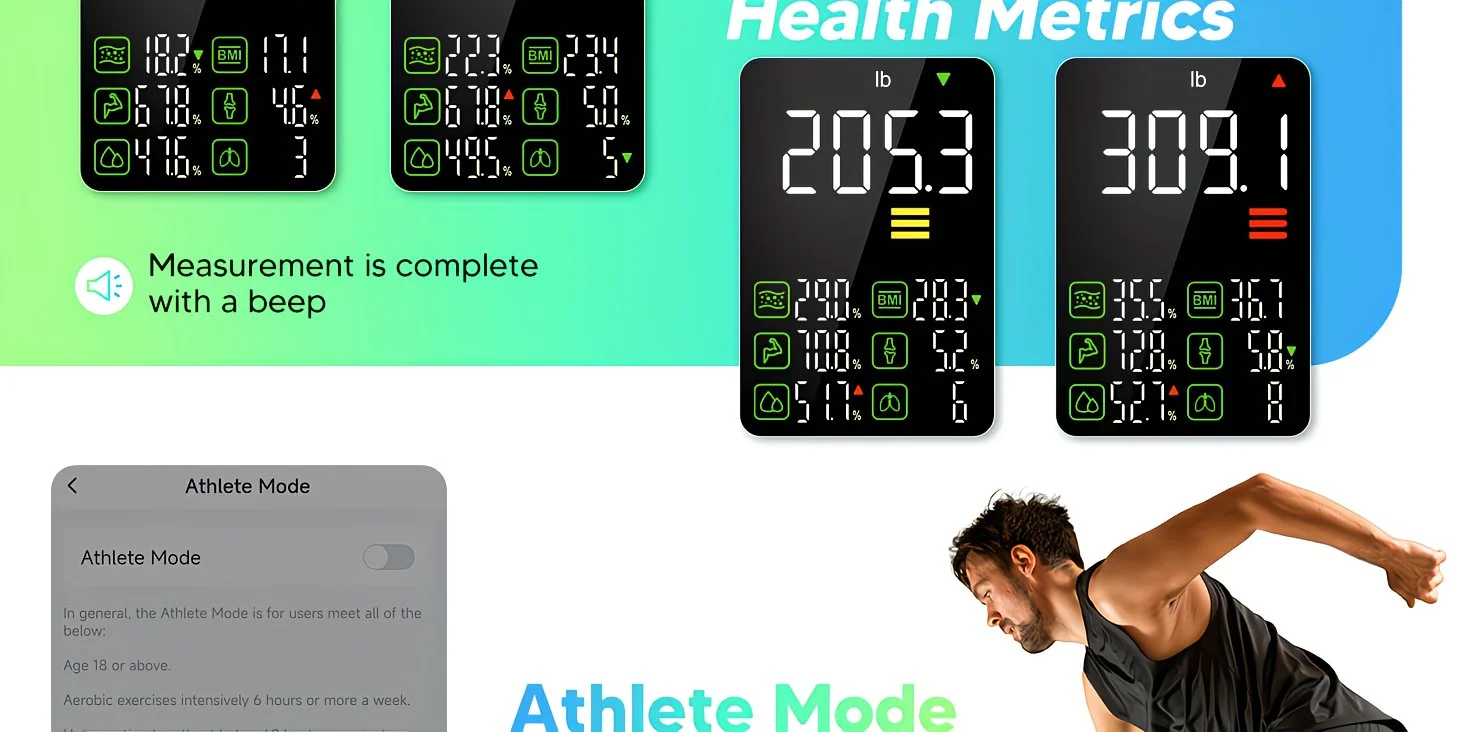 Smart Digital Body Fat Scale - 14 Metrics & 500lb Capacity – detail 7
