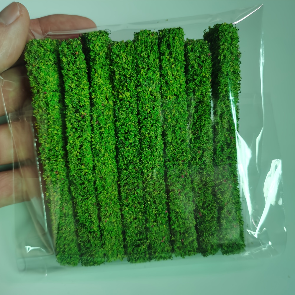 8pcs/1set, Realistic Micro Miniatures Still Long Shrub Strip Cluster For Micro Landscape Sand Table Production Model Architectural Model Material Garden Scenery View Scene Model Shrubbery