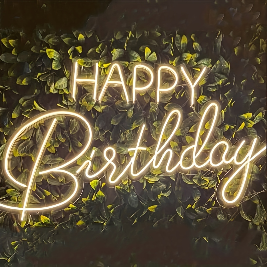 TEMU Enseigne Néon LED " Anniversaire" Alimentée par USB | Décoration Murale Réutilisable et Dimmable avec Interrupteur de de Luminosité pour