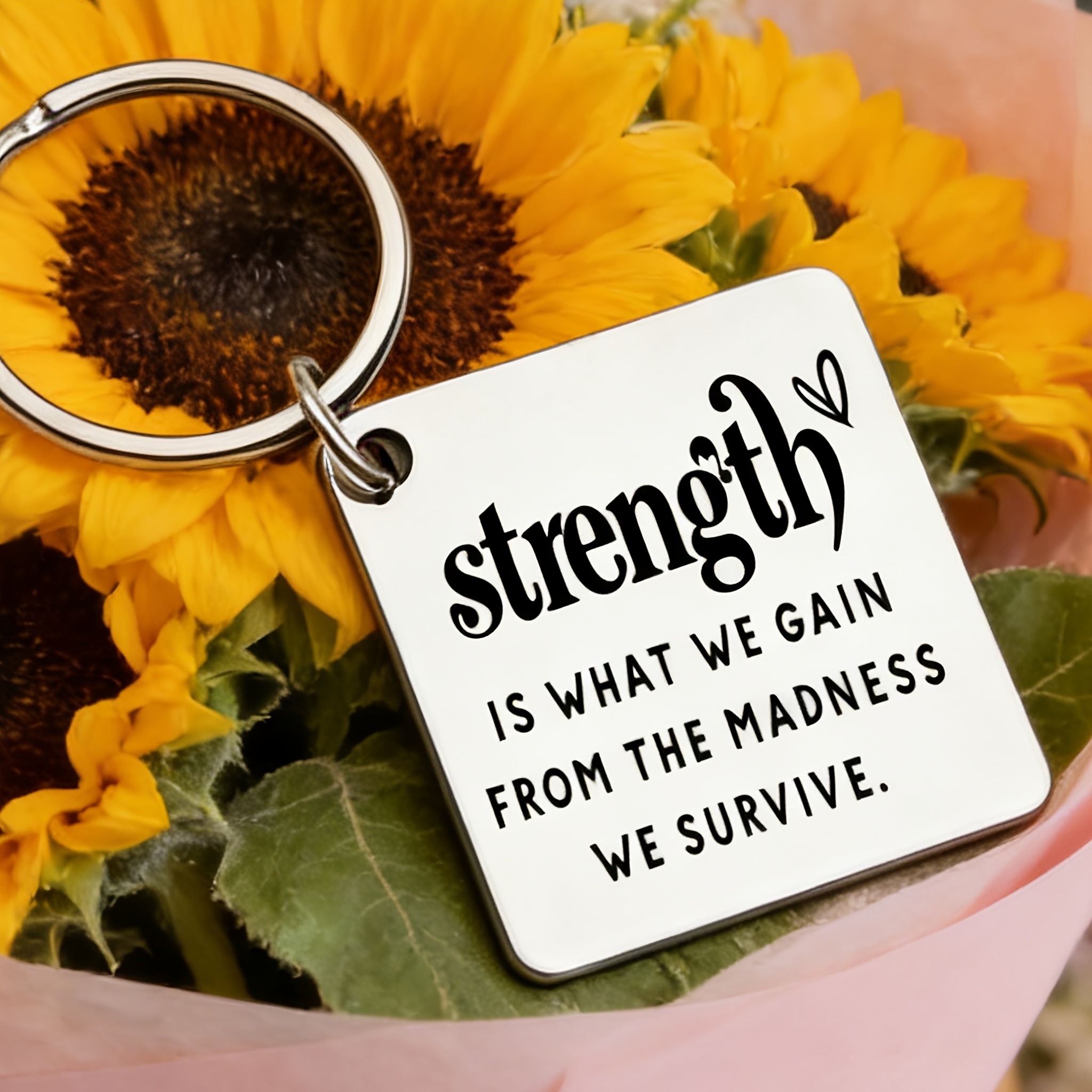 TEMU A Stainless Steel Keychain Engraved With Inspirational Quotes, Giving To Who Have Faced Setbacks, Workers In World, And An Ideal Gift For