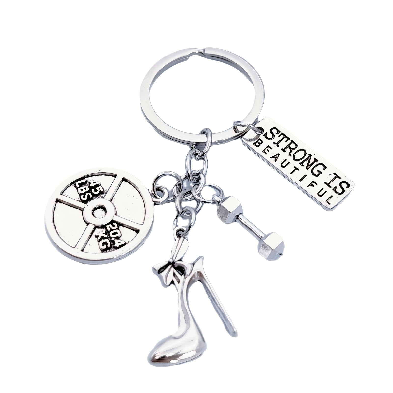 TEMU 1pc Women's Trinkets Heels Dumbbell Key Chain Fitness Gym Sports Key Chain Backpack Charm