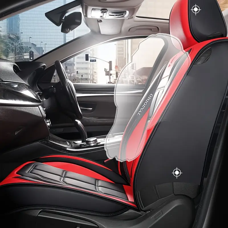 1pc 2pcs luxury pu leather car seat covers   protection pad for sedans suvs pickup trucks durable comfortable stylish red   fit vehicle accessory pickup truck accessory   accessory durable seat cover Product details 1
