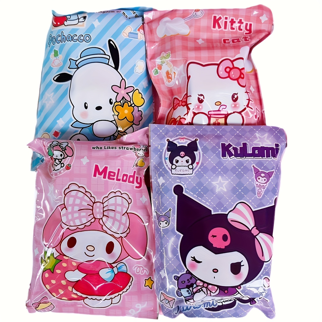 

Un Sanrio avec un cadeau de Noël en dessin , comprenant Kt Cat, pour Kuromi, et Dog pour une fête d'événement.