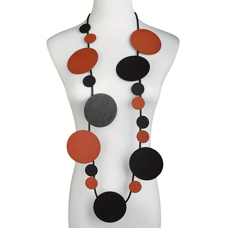 Bohemian Ethnic Long Necklace Colorful Bead Silico