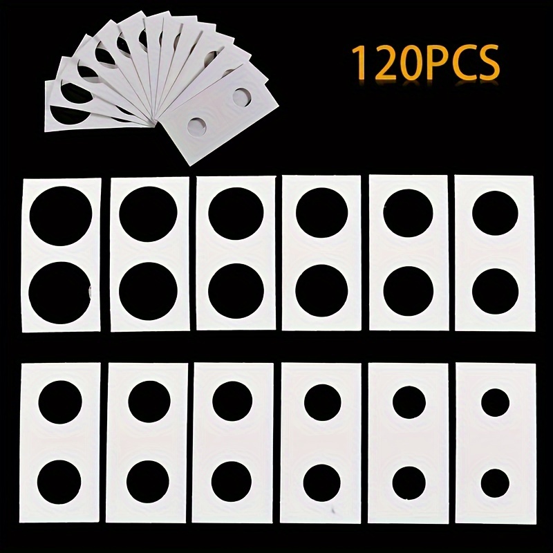 TEMU 120pcs 12 Sizes Cardboard Mylar Coin Flips Coin Collection Paper Clips Holders