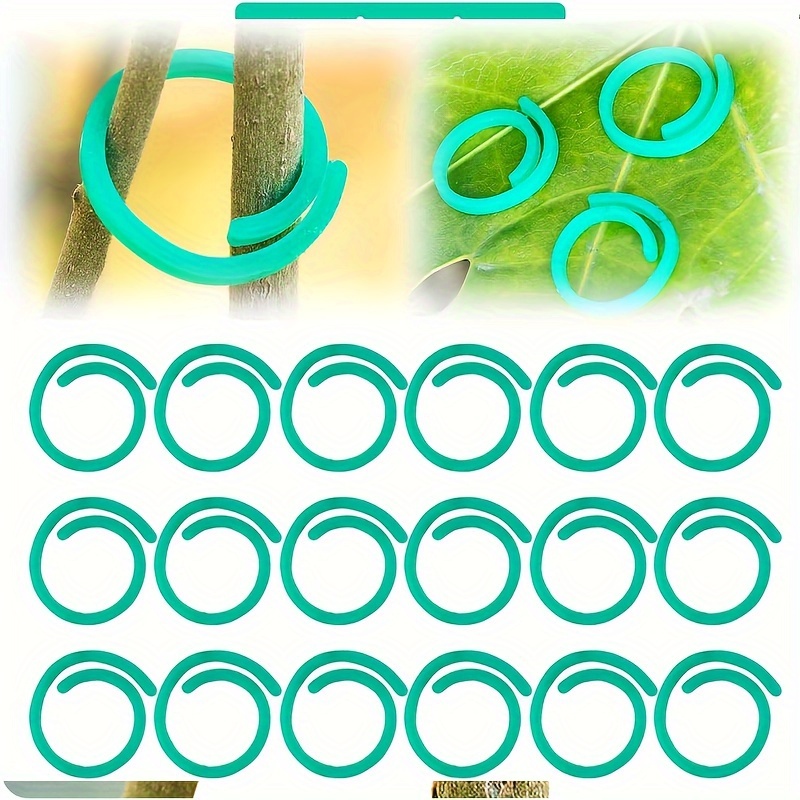 

Garden Plant Support Clips For Flowers & Vines - Durable Plastic, Green Spiral Clamps For Secure Staking, Available In Pieces Of 50/100/200