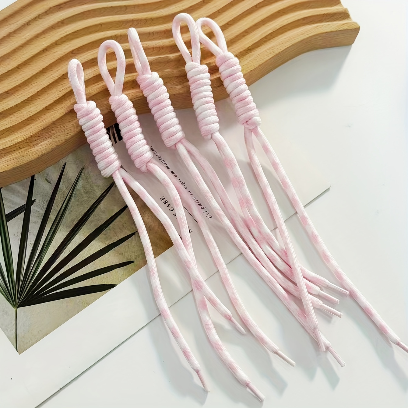 TEMU 5pcs de perles pour bijoux et fournitures de fabrication de bijoux, corde en nylon tissée à , utilisées pour la fabrication de porte-clés, sacs,