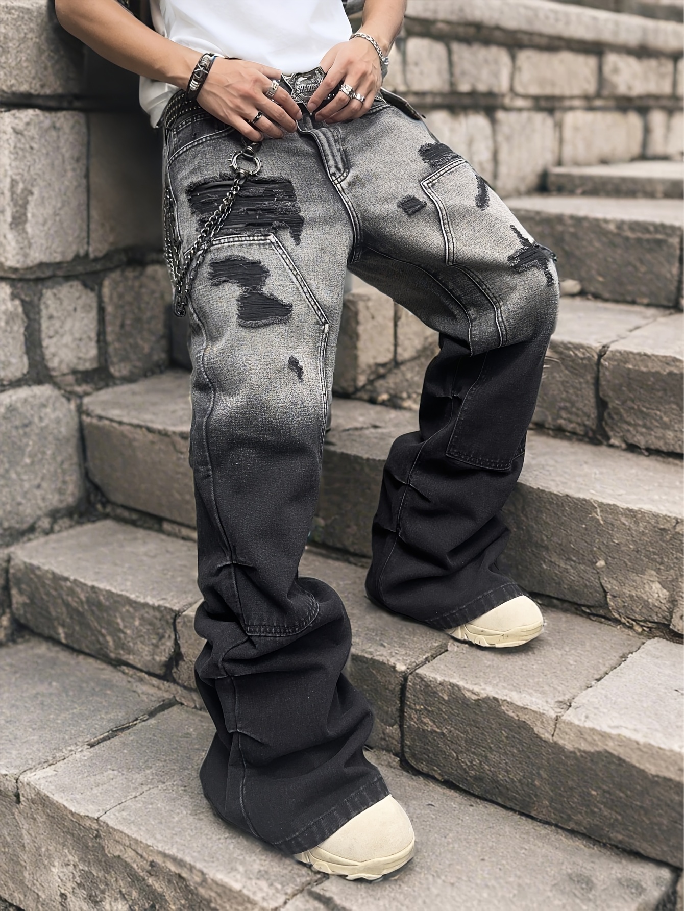 1pc pantalones acampanados moda hombre Temu Spain