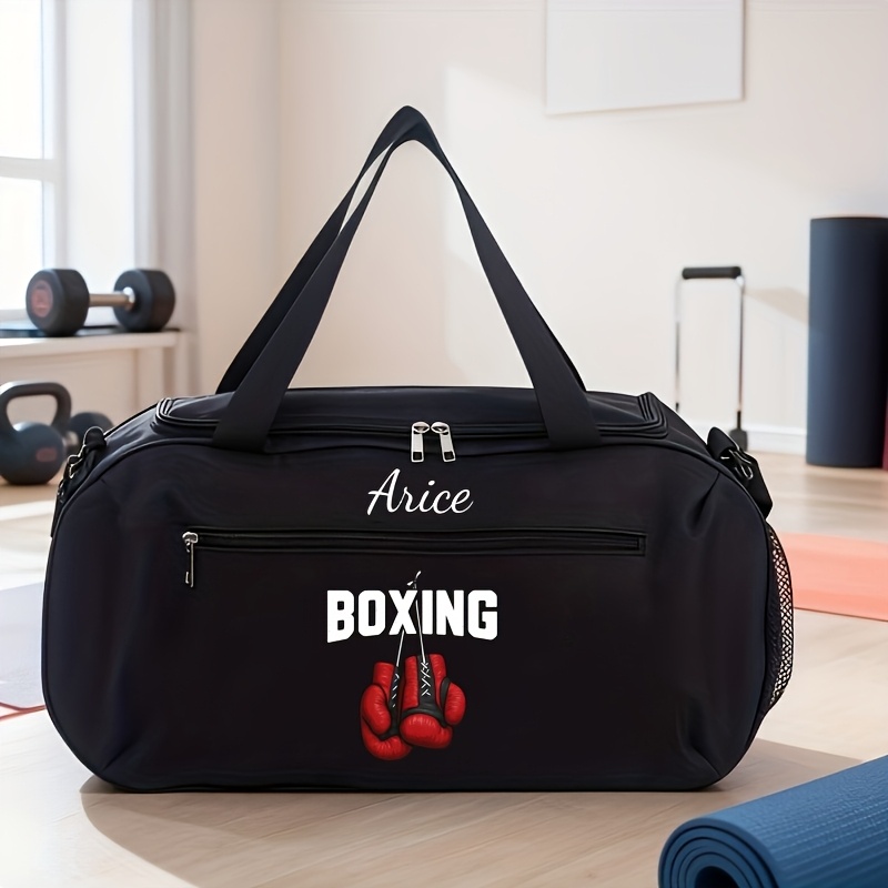 TEMU Sac Bandoulière Personnalisable Thème Boxe pour Femmes - Sac de Gym Portable, Léger, Pliable, Grande , Double Poignées, Multiples Compartiments,