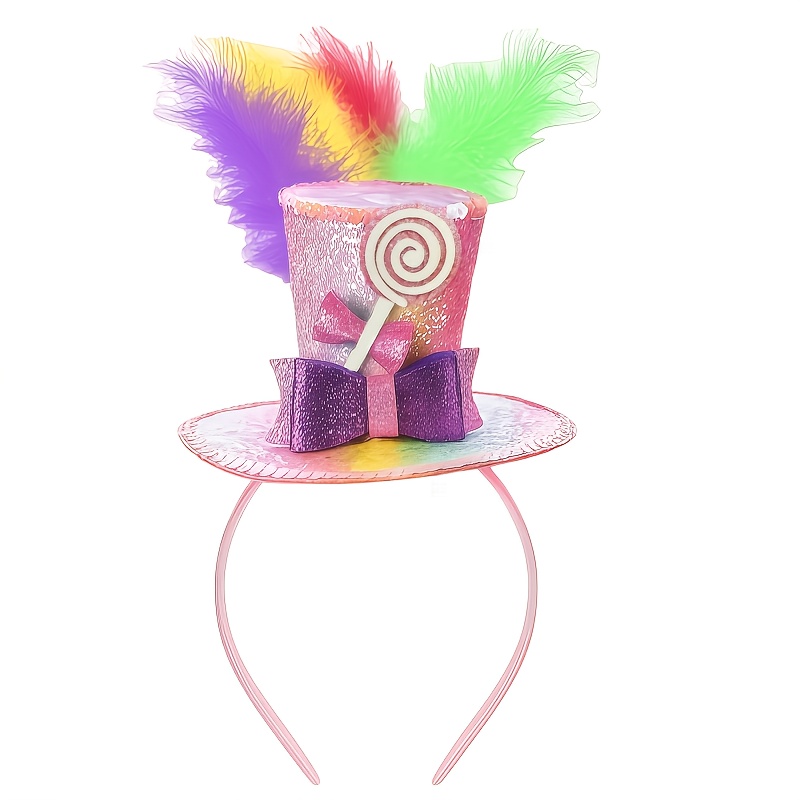 Image of A Lady's Costume Accessory, Gradient Bow Hat Headband, Suitable For Halloween, Carnival, Carnival Parties, Birthday Photo Props, And Stage Performance Props