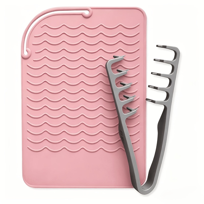 TEMU This Set Includes A Curling Iron Heat Protector And A Textured Styling Comb; A Foldable Travel-style Hair Styling Tool Storage Bag; A Heat