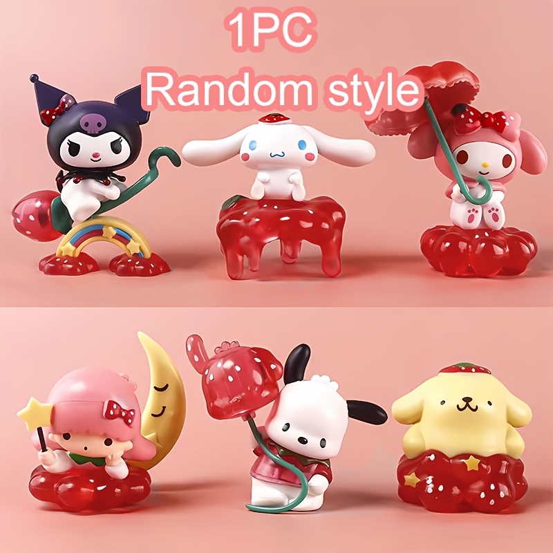 

1pc Sanrio Pvc Blind Box Figurine - Assorted Cute Decorative Ornament, Ideal For Birthday And Valentine's Day Gifts