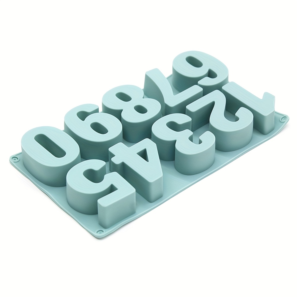1pc Large Size Number Silicone Mold For Resin Candle Plaster 0-9 French Decoration Tool