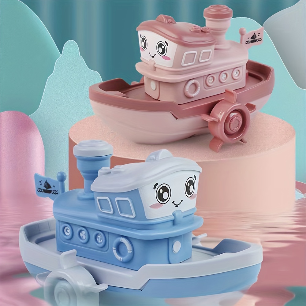 

2 Packs Large Floating Ship Kids Bath Toy Swimming Cute Clockwork Boat Floating Water Toy Bathtub Toys For Kid Boys Girls, Bathing Toy Bathtub Toy Cute Pool Toys For Christmas Gifts Random Color