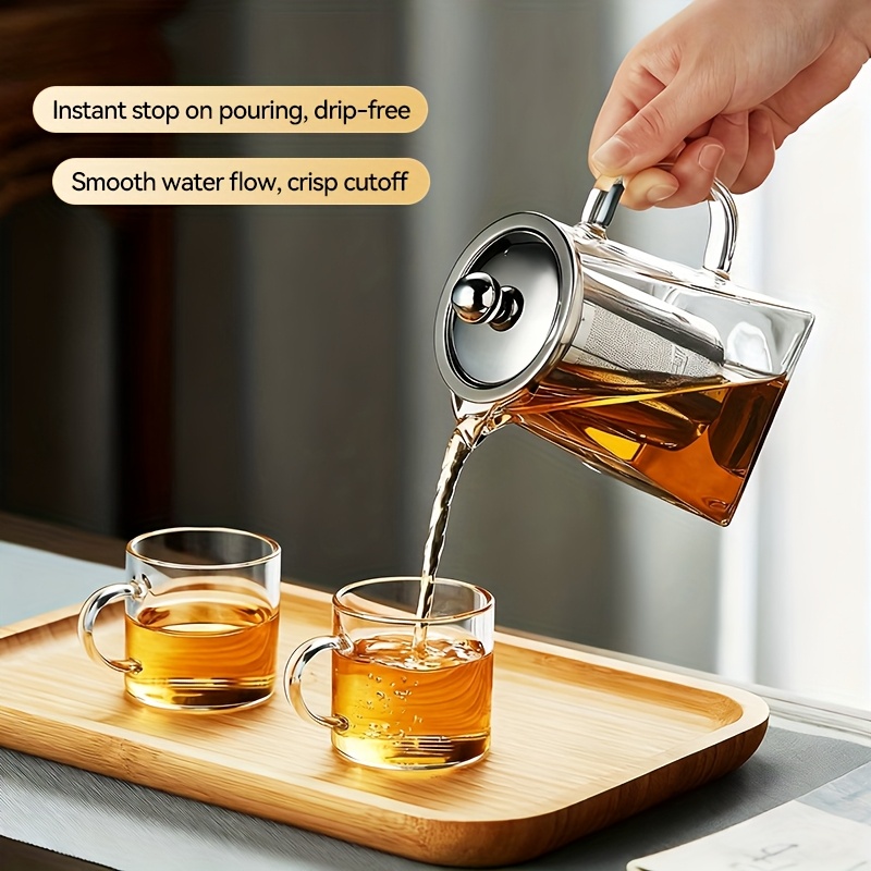 Heat-Resistant Glass Teapot with Stainless Steel Filter