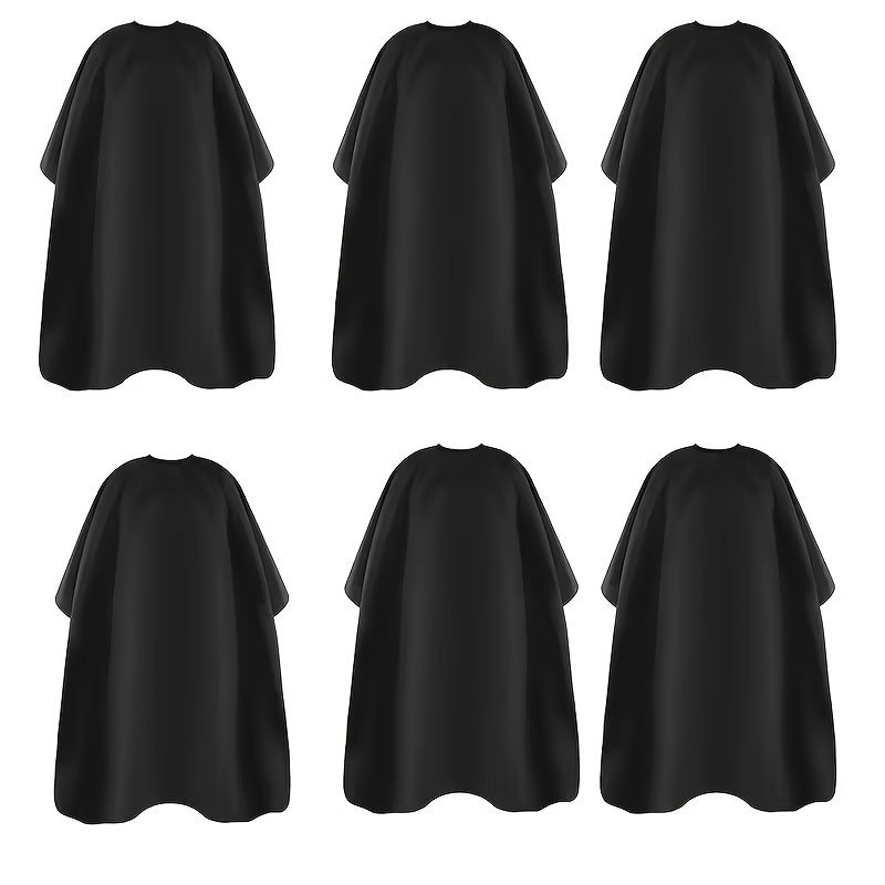 TEMU 4/6pcs Black Hairdressing Capes With Buttons - Durable Fabric Adjustable Aprons, Ideal Gift For Professional Stylists , ' Holiday Presents,