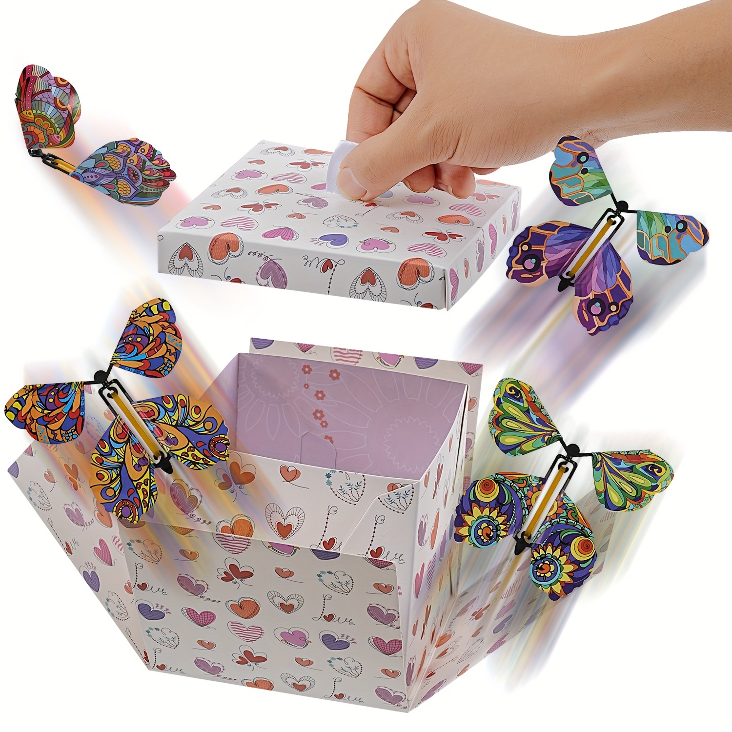 

Surprise Pop-up Butterfly Gift Box - Birthdays, Graduations & Valentine's Day - No Batteries Required