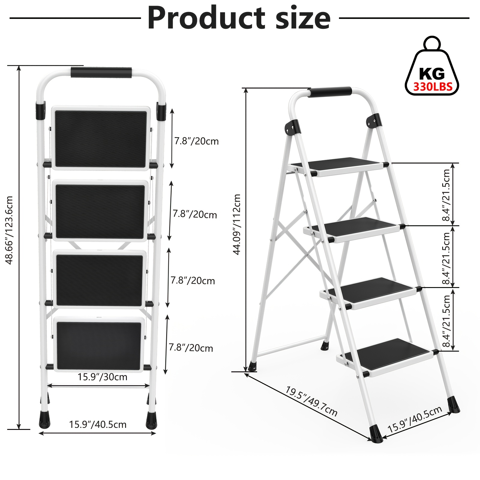 Heavy Duty Folding Step Ladder with Wide Anti-Slip Steps & Shelves - Portable Steel Step Stool Suitable for,, - Lightweight Sturdy 2/3-Step Ladder, Ideal for,,, Festival Gifts, Space-Saving, Storage 4 Heavy Duty Folding Step Ladder with Wide Anti-Slip Steps & Shelves - Portable Steel Step Stool Suitable for,, - Lightweight Sturdy 2/3-Step Ladder, Ideal for,,, Festival Gifts, Space-Saving, Storage - Image 4