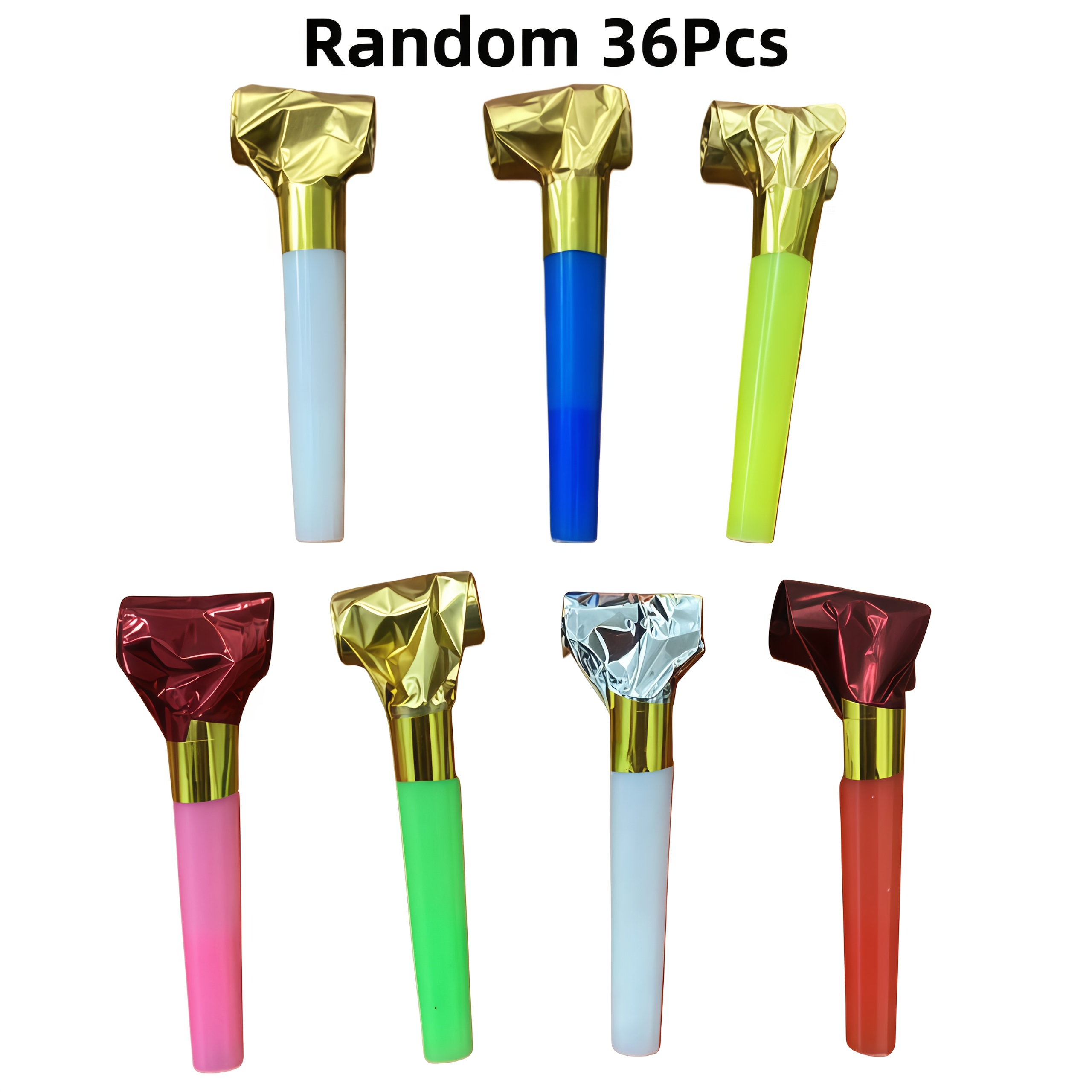Image of Gift For Her/him 36 Pcs Small Party Blowers, Colourful Party Blowouts Squawkers Fringed Noise Maker, Birthday Birthday Blow Horns Party Whistles, Random Color For School Christmas Halloween