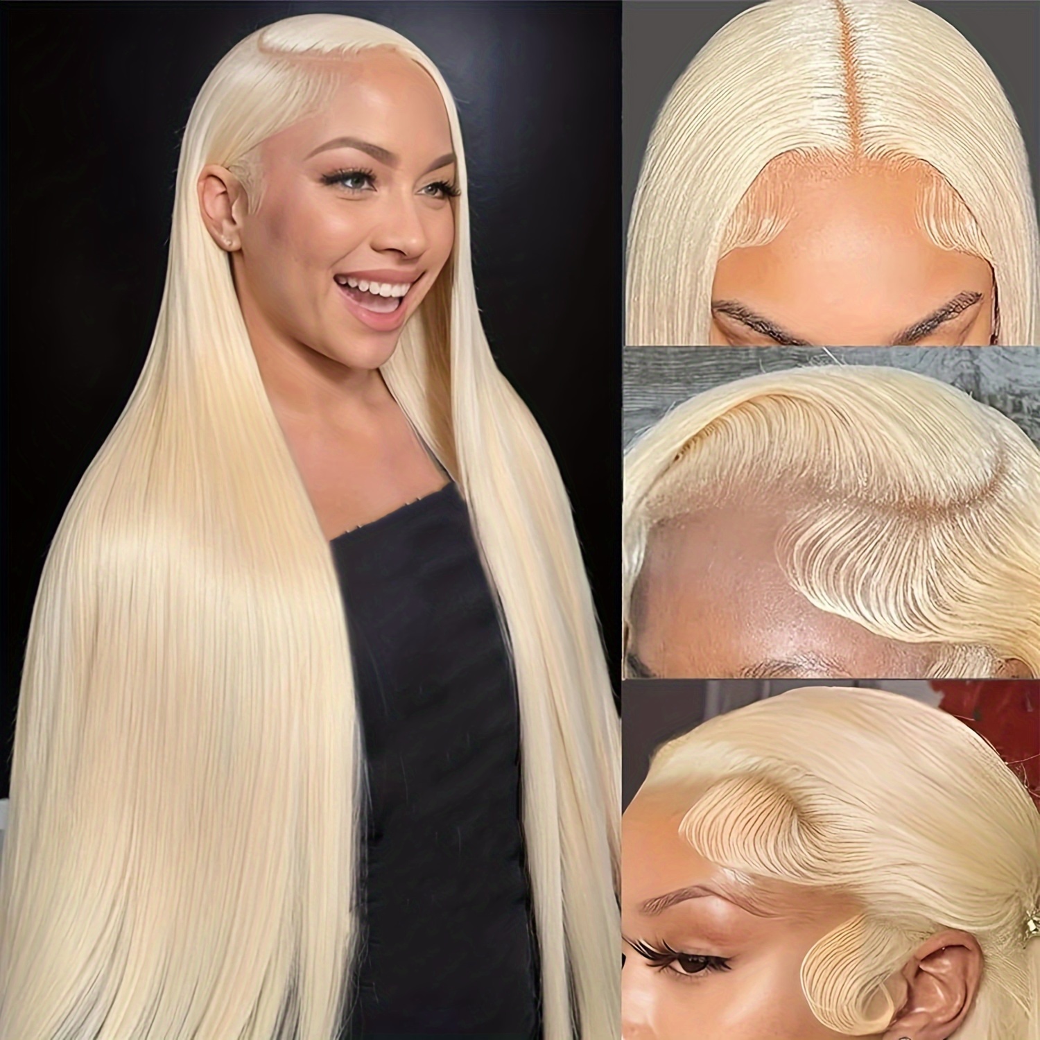 Honey Blonde 613 HD Lace Front Wig with Pre Plucked Bleached Knots and Baby Hair Long Bone Straight Human Hair Wig for Women