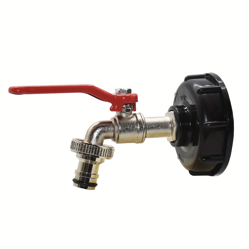 Adattatore Per Rubinetto In Ottone Per Serbatoio IBC, Filettatura S60x6, Uscita 1/2", Con Anello Di Tenuta - Per Valvole A Sfera E Tubi Da Giardino - 3
